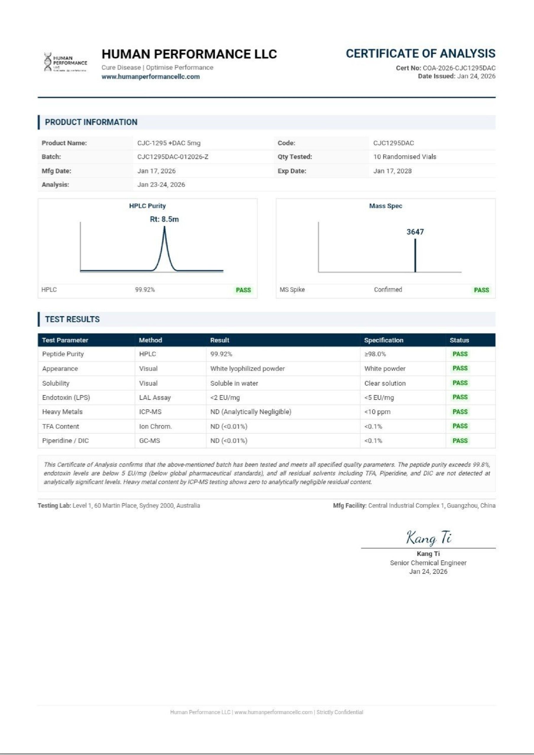CJC-1295 DAC 5mg – Research Peptide