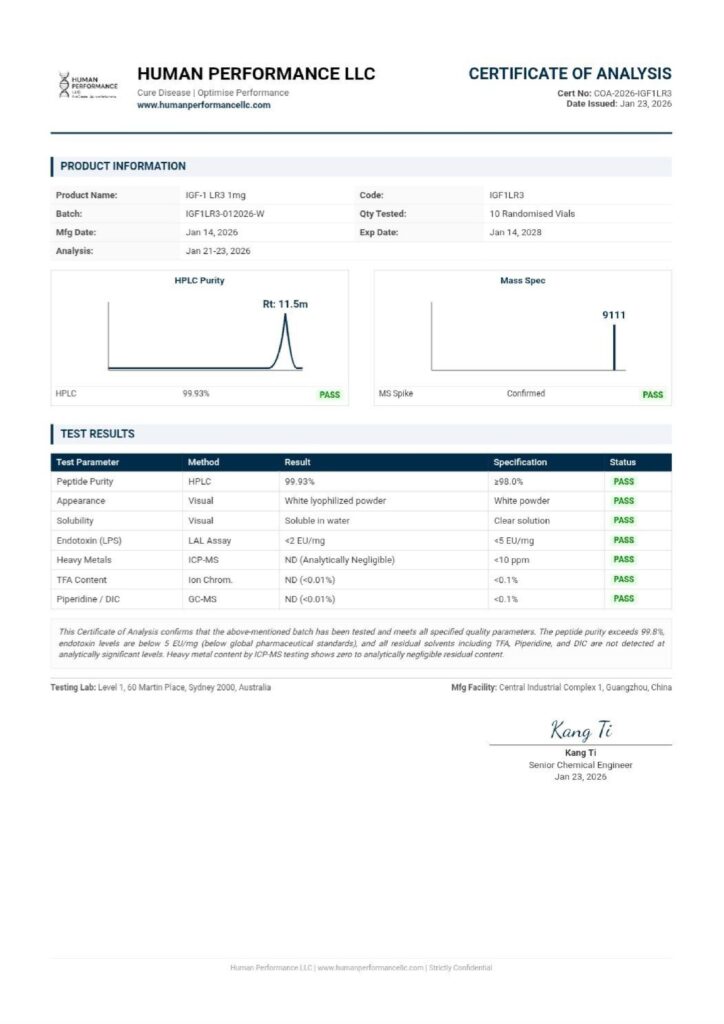 IGF-1 LR3 0.1mg – Research Peptide