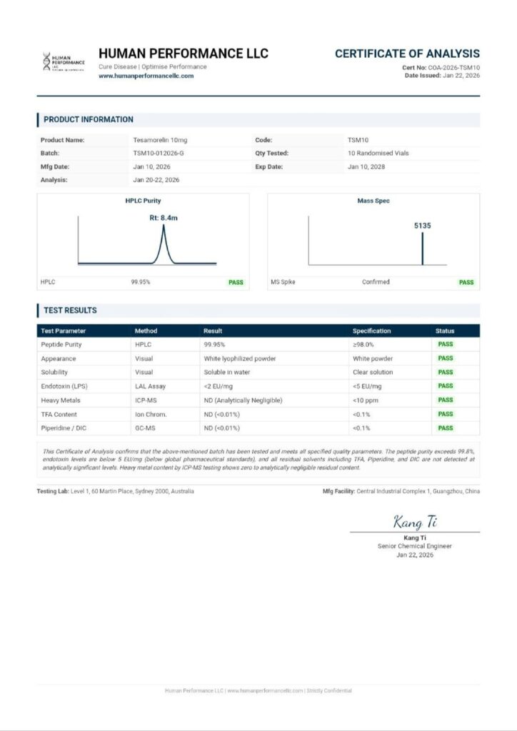 Tesamorelin 10mg – Research Peptide