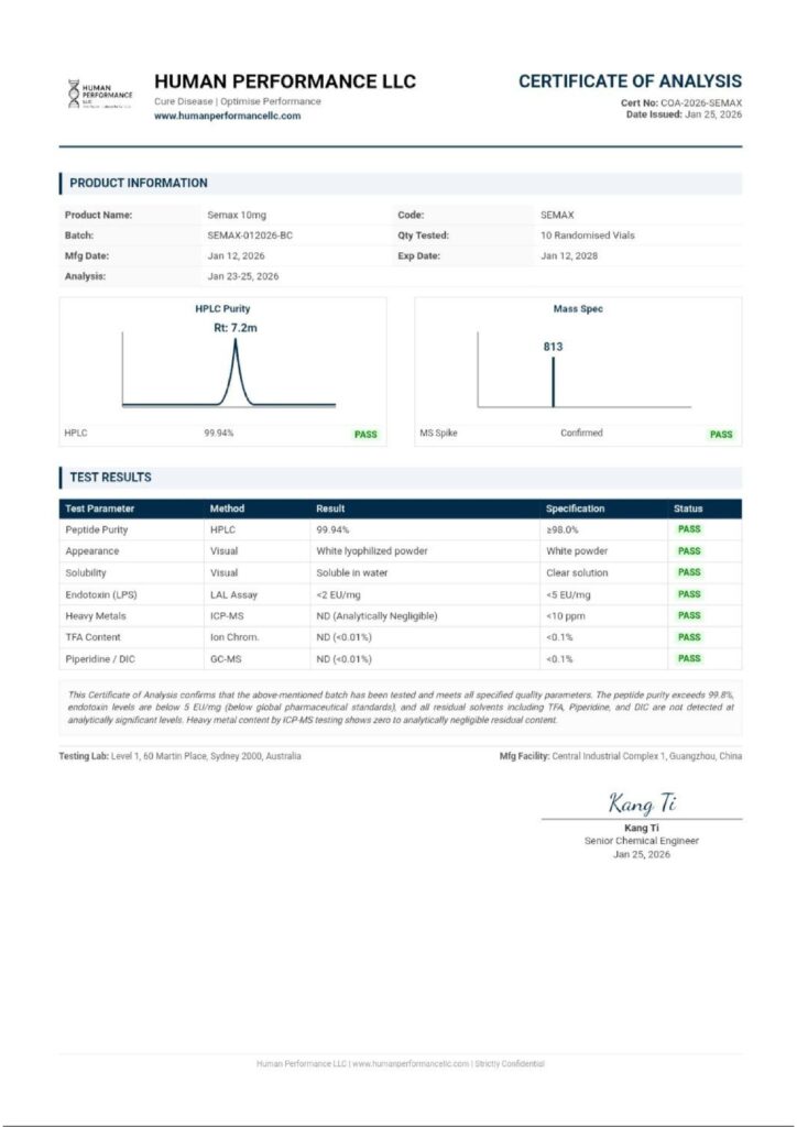 Semax 10mg – Research Peptide