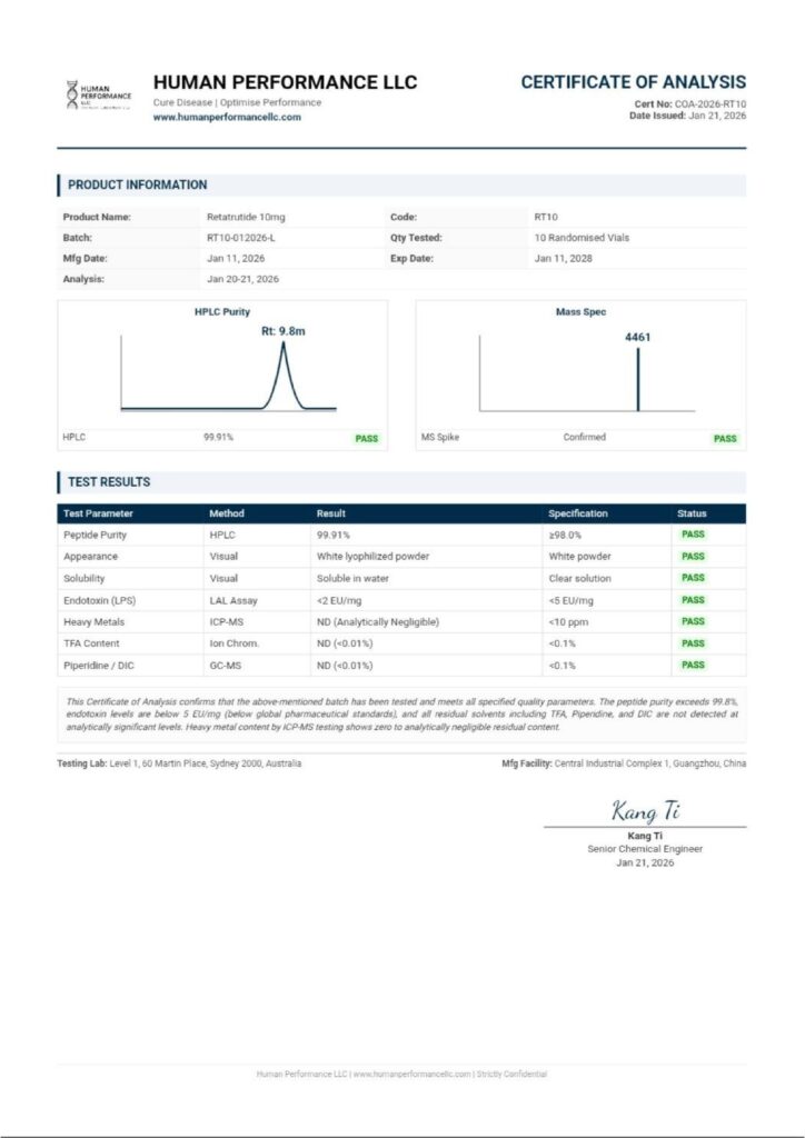 Retatrutide (RETA) 10mg – Research Peptide