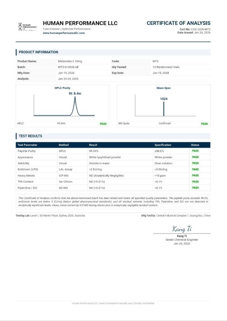 Melanotan-2 (MT-2) 10mg – Research Peptide