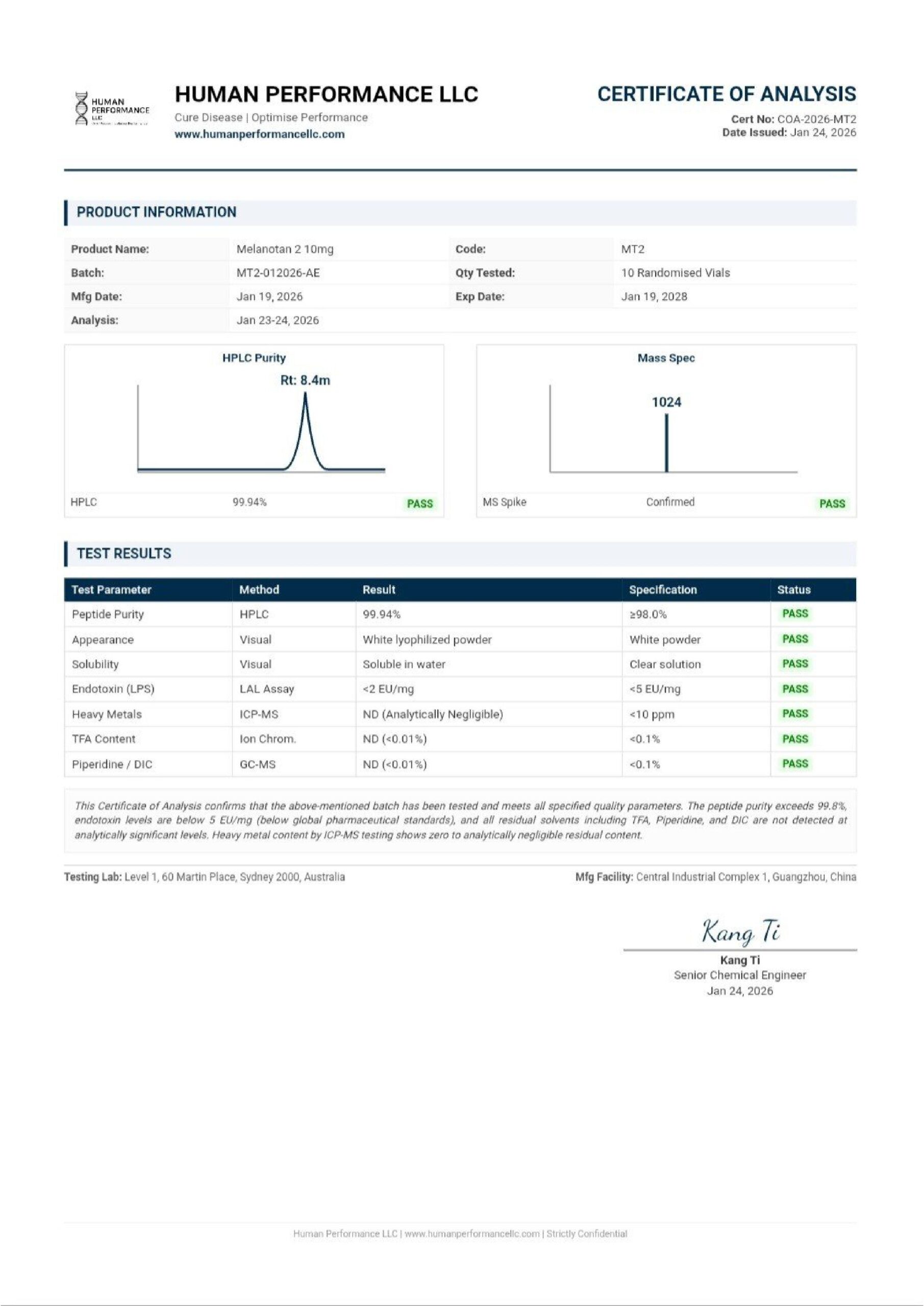 Melanotan-2 (MT-2) 10mg – Research Peptide